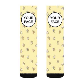 Pastele Totoro Cute Studio Ghibli Custom Personalized Sublimation Printed Socks Polyester Acrylic Nylon Spandex