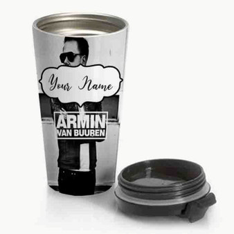 Pastele New Armin van Buuren Black and White Custom Personalized Name Steinless Steel Travel Mug