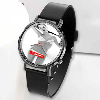 Pastele New Black White Kate Moss Custom Unisex Black Quartz Watch Premium Gift Box Watches