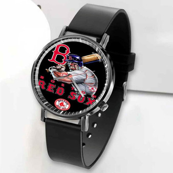 Pastele New Boston Red Sox MLB Custom Unisex Black Quartz Watch Premium Gift Box Watches