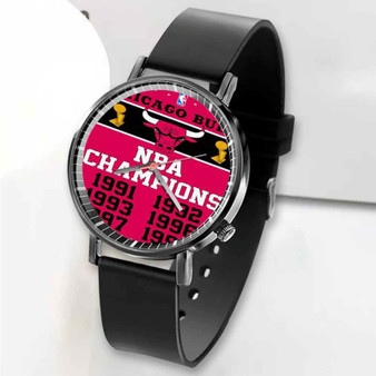 Pastele New Champions Chicago Bulls NBA Custom Unisex Black Quartz Watch Premium Gift Box Watches