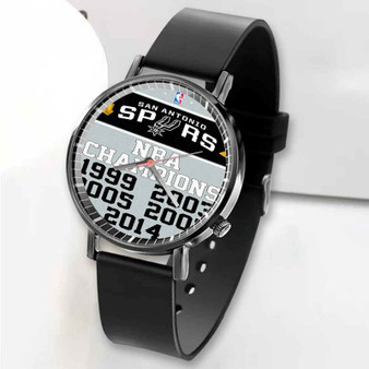 Pastele New Champions San Antonio Spurs NBA Custom Unisex Black Quartz Watch Premium Gift Box Watches