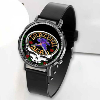 Pastele New Grateful Dead Dance Bear Custom Unisex Black Quartz Watch Premium Gift Box Watches