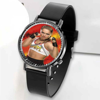Pastele New Ronda Rousey WWE Custom Unisex Black Quartz Watch Premium Gift Box Watches