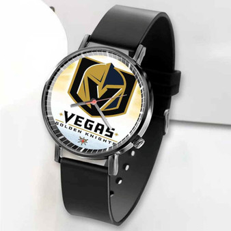 Pastele New Vegas Golden Knights NHL Custom Unisex Black Quartz Watch Premium Gift Box Watches