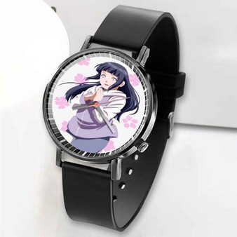 Pastele New Hinata Hyuga Naruto Custom Unisex Black Quartz Watch Premium Gift Box Watches
