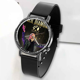 Pastele New Neil Diamond 50 Custom Unisex Black Quartz Watch Premium Gift Box Watches