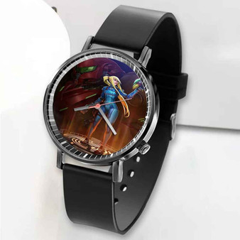 Pastele New Samus Aran Zero Suit Metroid Custom Unisex Black Quartz Watch Premium Gift Box Watches