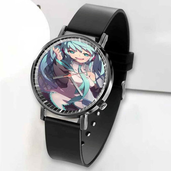 Pastele New Vocaloid Hatsune Miku Custom Unisex Black Quartz Watch Premium Gift Box Watches