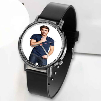 Pastele New Zac Efron Custom Unisex Black Quartz Watch Premium Gift Box Watches
