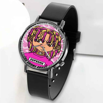 Pastele New Lil Pump Supreme Custom Unisex Black Quartz Watch Premium Gift Box Watches