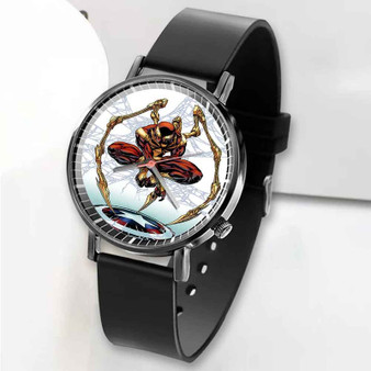 Pastele New Spider Man Suit Made By Tony Stark Iron Spider Custom Unisex Black Quartz Watch Premium Gift Box Watches