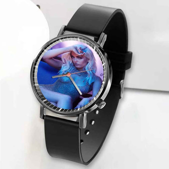 Pastele New Bebe Rexha Custom Unisex Black Quartz Watch Premium Gift Box Watches