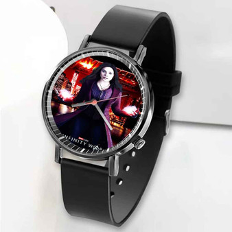 Pastele New Elizabeth Olsen Wanda Maximoff infinity war Custom Unisex Black Quartz Watch Premium Gift Box Watches