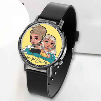 Pastele New ICY GRL Bae Mix Saweetie Feat Kehlani Custom Unisex Black Quartz Watch Premium Gift Box Watches