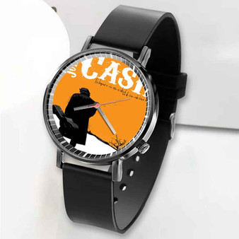 Pastele New Johnny Cash Custom Unisex Black Quartz Watch Premium Gift Box Watches