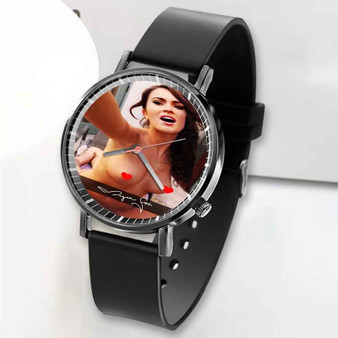 Pastele New Megan Fox Nude Custom Unisex Black Quartz Watch Premium Gift Box Watches