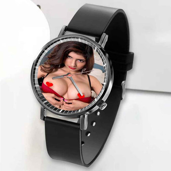 Pastele New Mia Khalifa Custom Unisex Black Quartz Watch Premium Gift Box Watches