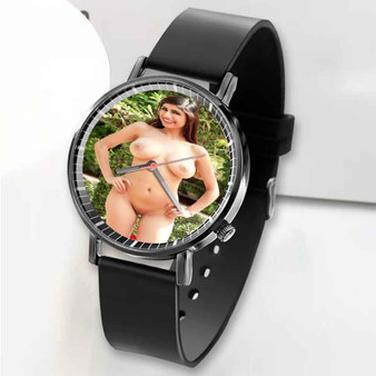 Pastele New Mia Khalifa new Custom Unisex Black Quartz Watch Premium Gift Box Watches