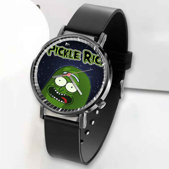 Pastele New Pickle Rick and Morty Custom Unisex Black Quartz Watch Premium Gift Box Watches