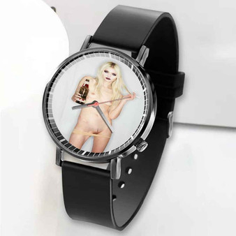 Pastele New Taylor Momsen Art Custom Unisex Black Quartz Watch Premium Gift Box Watches