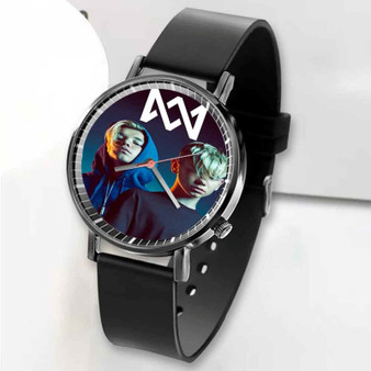 Pastele New Marcus and Martinus Custom Unisex Black Quartz Watch Premium Gift Box Watches