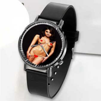 Pastele New Selena Gomez Art Custom Unisex Black Quartz Watch Premium Gift Box Watches