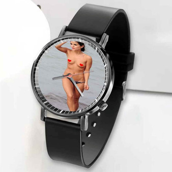 Pastele New Selena Gomez Arts Custom Unisex Black Quartz Watch Premium Gift Box Watches