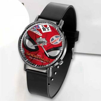 Pastele New Spider Man Far From Home Art Custom Unisex Black Quartz Watch Premium Gift Box Watches