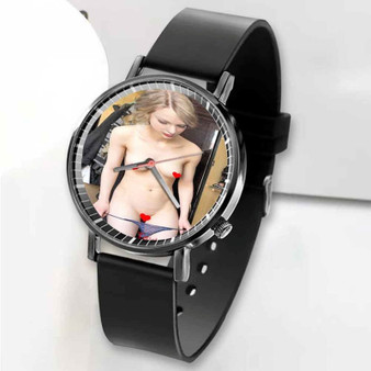 Pastele New Taylor Swift Nude Custom Unisex Black Quartz Watch Premium Gift Box Watches