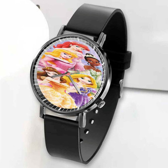 Pastele New Disney Princess Art Custom Unisex Black Quartz Watch Premium Gift Box Watches