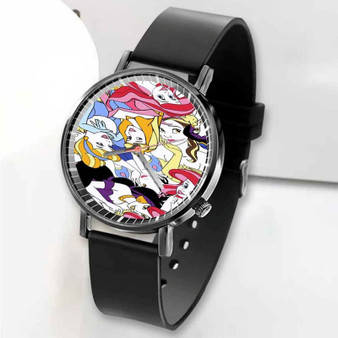 Pastele New Disney Princess Kids Custom Unisex Black Quartz Watch Premium Gift Box Watches