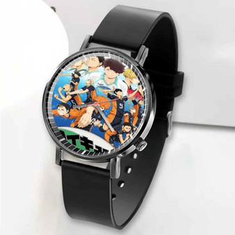 Pastele New Haikyuu!! Volley Ball Custom Unisex Black Quartz Watch Premium Gift Box Watches