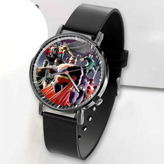 Pastele New Justice League Superhero Custom Unisex Black Quartz Watch Premium Gift Box Watches