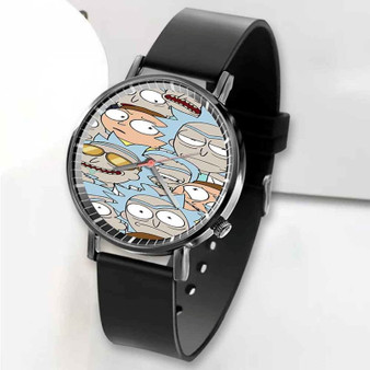 Pastele New Rick and Morty Silhouette Custom Unisex Black Quartz Watch Premium Gift Box Watches