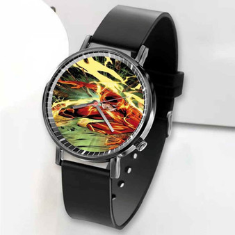 Pastele New The Flash Collage Custom Unisex Black Quartz Watch Premium Gift Box Watches