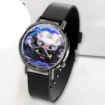 Pastele New Toothless and Light Fury Custom Unisex Black Quartz Watch Premium Gift Box Watches