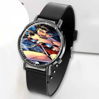 Pastele New Wonder Woman Logo Custom Unisex Black Quartz Watch Premium Gift Box Watches