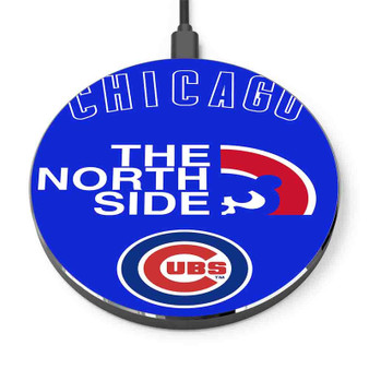Pastele Chicago Cubs The North Side Custom Personalized Gift Wireless Charger Custom Phone Charging Pad iPhone Samsung