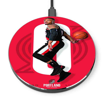 Pastele Damian Lillard Portland Trail Blazer NBA Custom Personalized Gift Wireless Charger Custom Phone Charging Pad iPhone Samsung