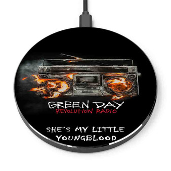 Pastele Green Day Youngblood Custom Personalized Gift Wireless Charger Custom Phone Charging Pad iPhone Samsung