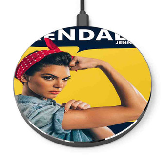 Pastele Kendall Jenner as Rosie the Riveter Custom Personalized Gift Wireless Charger Custom Phone Charging Pad iPhone Samsung