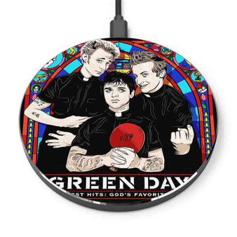 Pastele Green Day Greatest Hits God s Favorite Band Custom Personalized Gift Wireless Charger Custom Phone Charging Pad iPhone Samsung