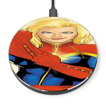 Pastele Captain Marvel Custom Personalized Gift Wireless Charger Custom Phone Charging Pad iPhone Samsung