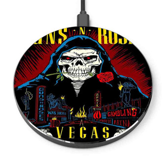 Pastele Guns N Roses Lithograph Vegas Custom Personalized Gift Wireless Charger Custom Phone Charging Pad iPhone Samsung