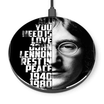 Pastele John Lennon Custom Personalized Gift Wireless Charger Custom Phone Charging Pad iPhone Samsung