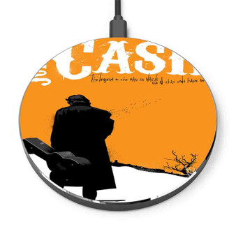 Pastele Johnny Cash Custom Personalized Gift Wireless Charger Custom Phone Charging Pad iPhone Samsung