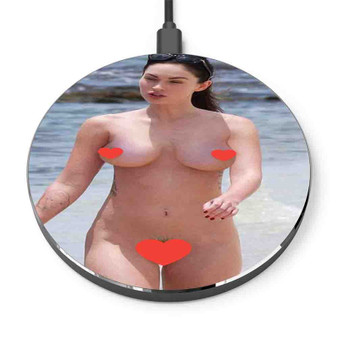 Pastele Megan Fox Custom Personalized Gift Wireless Charger Custom Phone Charging Pad iPhone Samsung