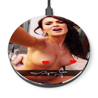 Pastele Megan Fox Nude Custom Personalized Gift Wireless Charger Custom Phone Charging Pad iPhone Samsung