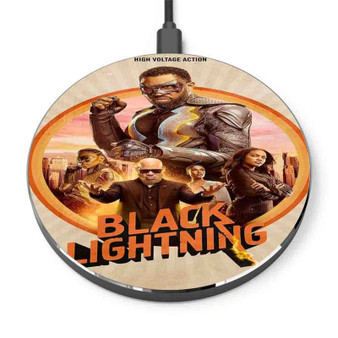 Pastele Black Lightning Custom Personalized Gift Wireless Charger Custom Phone Charging Pad iPhone Samsung